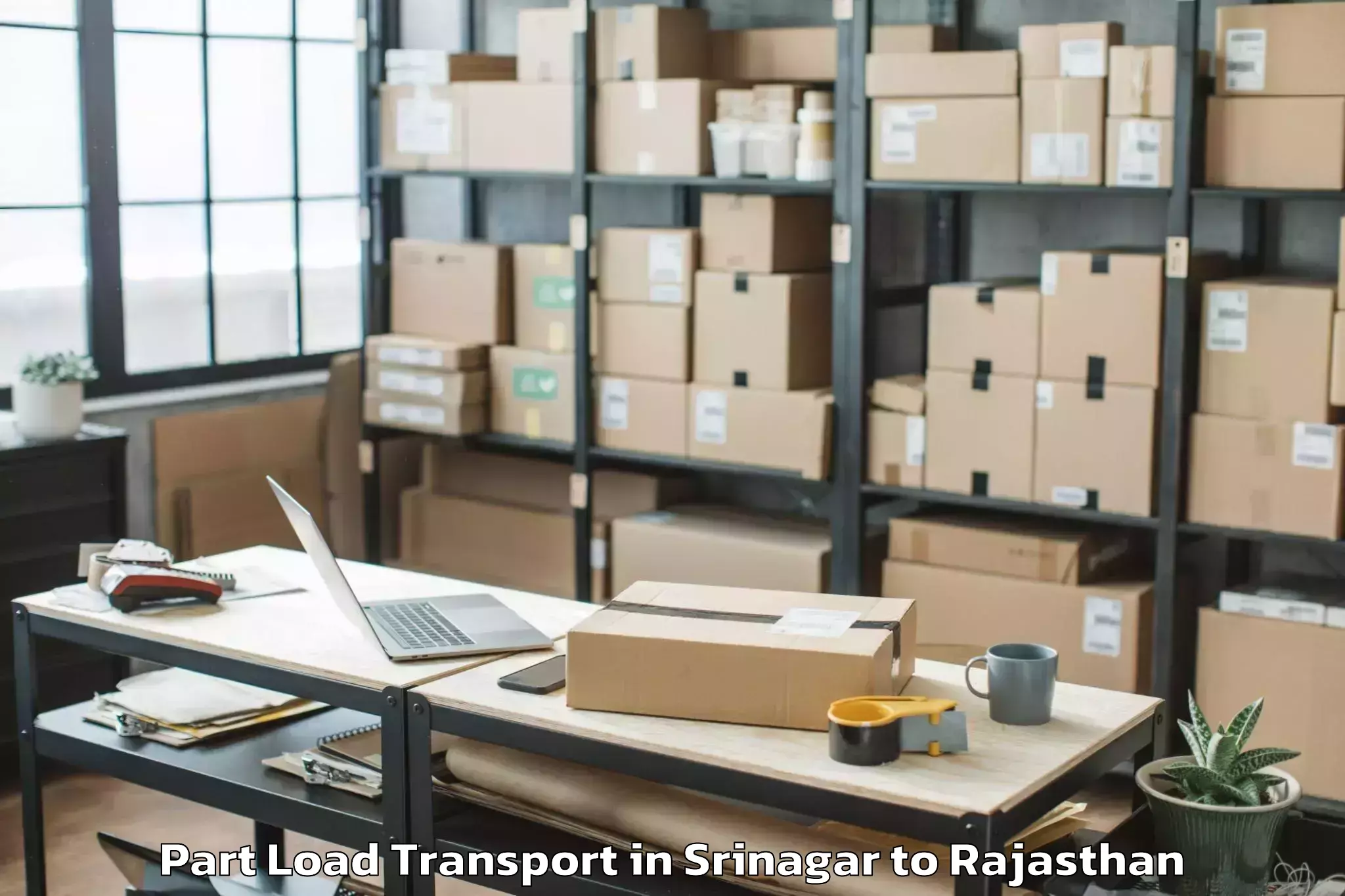 Reliable Srinagar to Jasrasar Part Load Transport